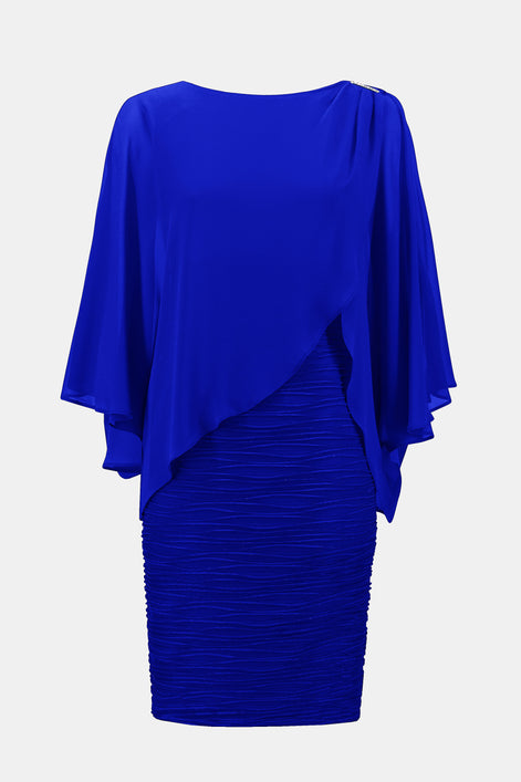 Knee-length Bodycon dress with Draped 3/4 Sleeves