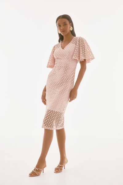 Knee-length Guipure Lace Dress 1591