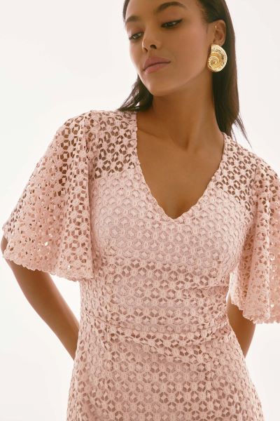 Knee-length Guipure Lace Dress