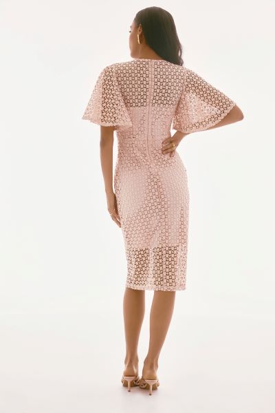 Knee-length Guipure Lace Dress