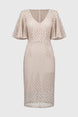 Knee-length Guipure Lace Dress 1591