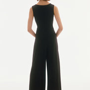 Silky Knit Culotte Jumpsuit with Wrap Detailing 610