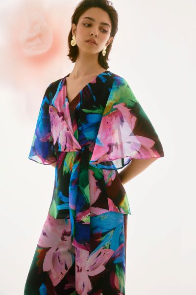 Floral Chiffon Peplum Top