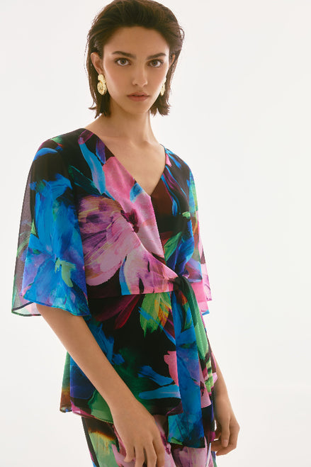 Floral Chiffon Peplum Top 932