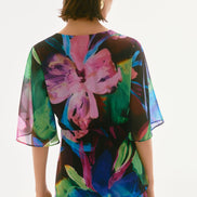 Floral Chiffon Peplum Top 932