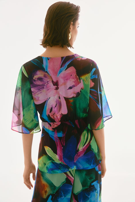 Floral Chiffon Peplum Top