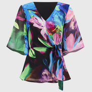 Floral Chiffon Peplum Top 932