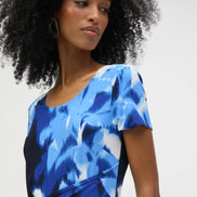 Abstract Tropical Print Wrap Dress 1600