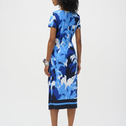 Abstract Tropical Print Wrap Dress 1600