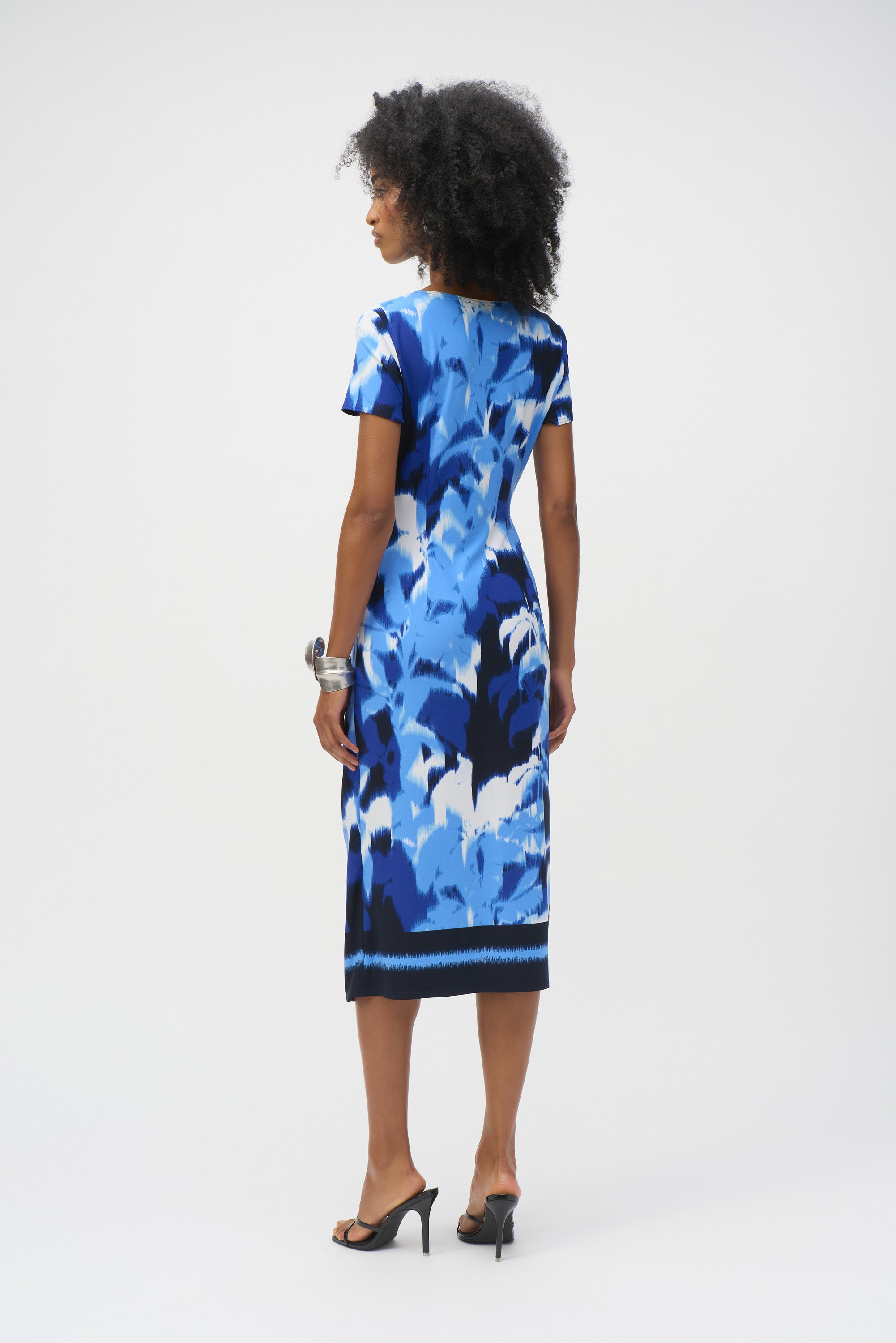 Abstract Tropical Print Wrap Dress