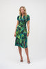 Tropical V-Neck Wrap Dress