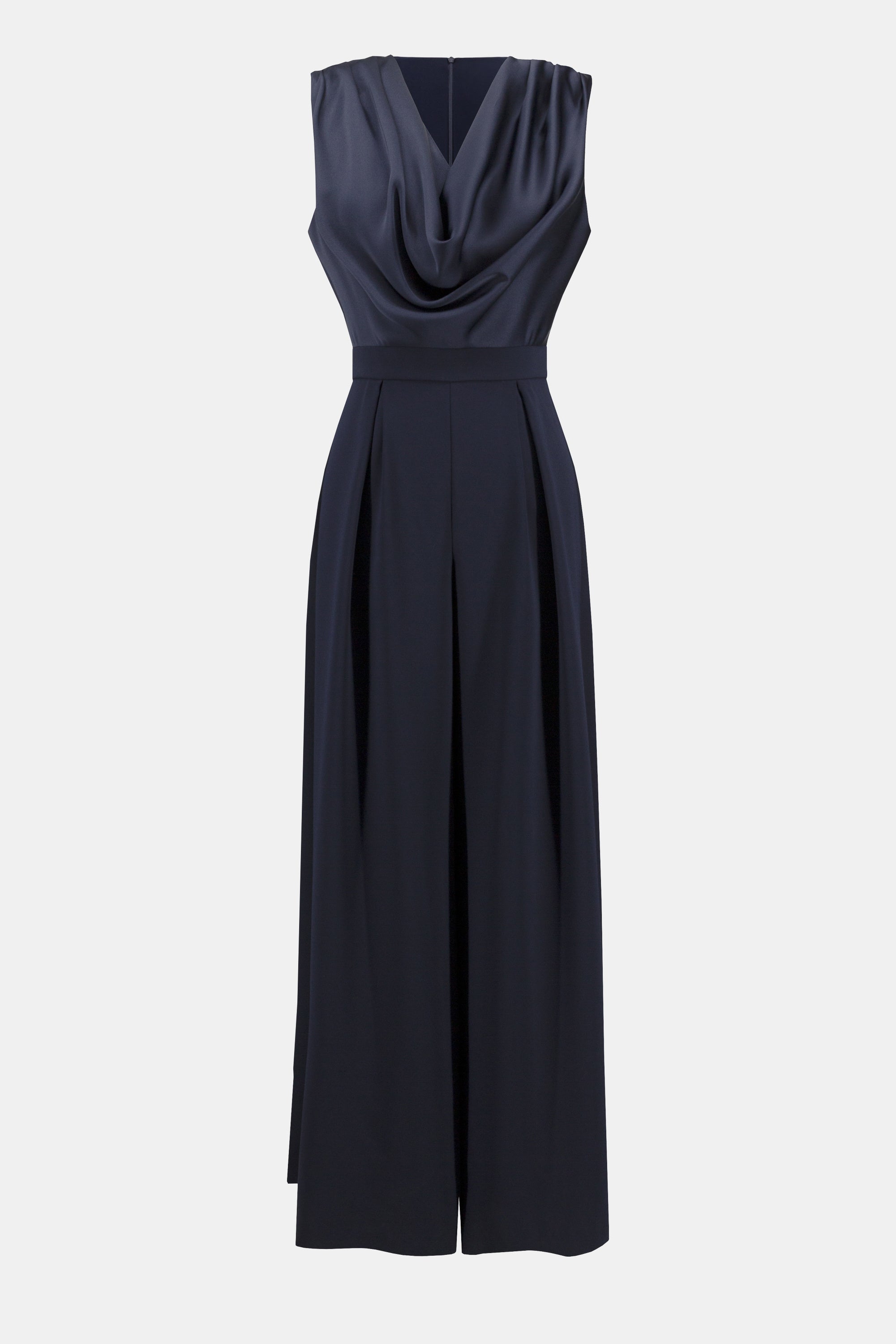 Satin and Crepe Wide Leg Jumpsuit