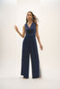 Satin and Crepe Wide Leg Jumpsuit