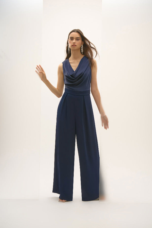 Satin and Crepe Wide Leg Jumpsuit 94