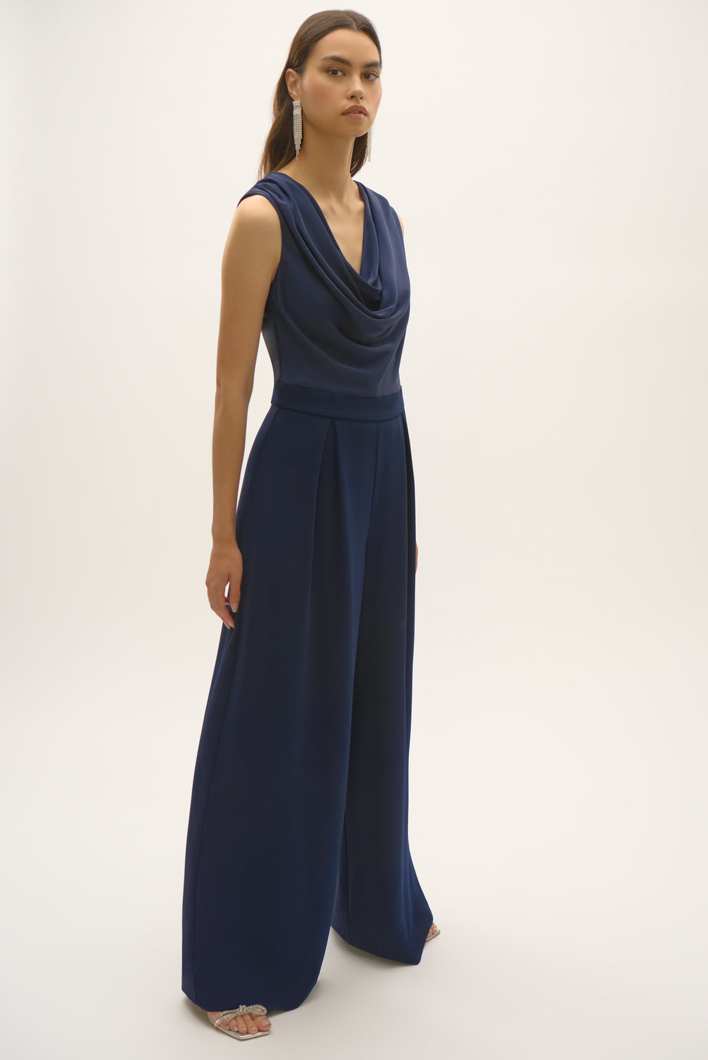 Satin and Crepe Wide Leg Jumpsuit 94