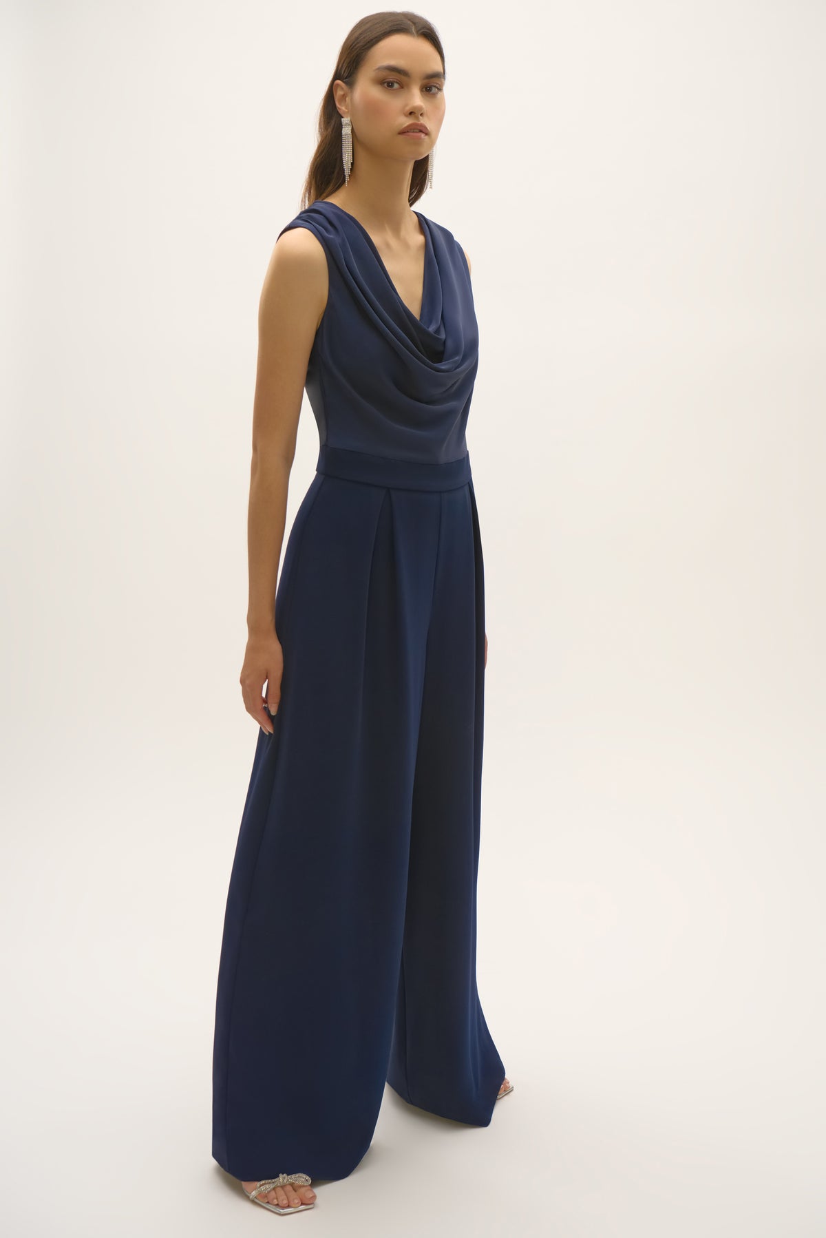 Satin and Crepe Wide Leg Jumpsuit 94