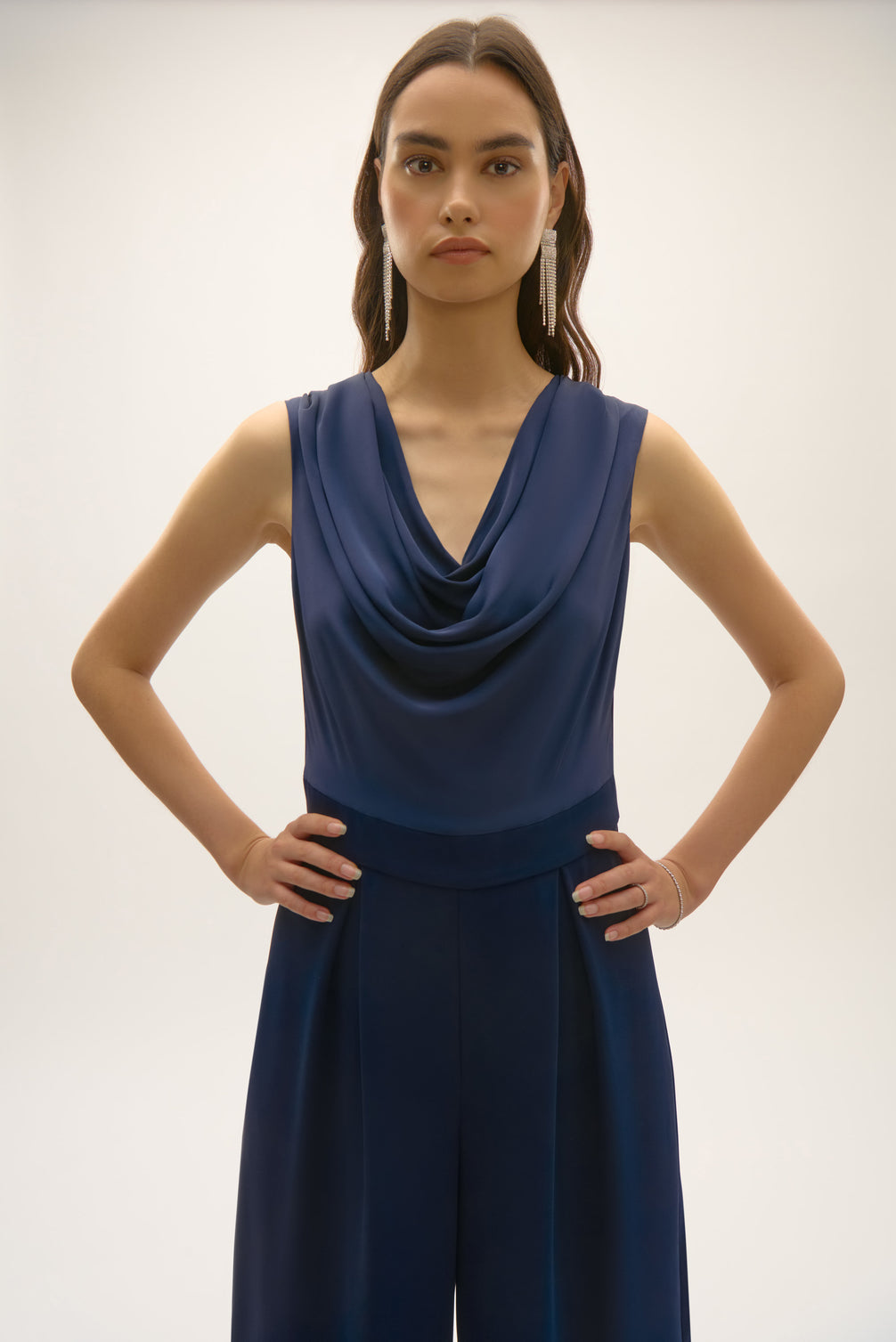 Satin and Crepe Wide Leg Jumpsuit 94