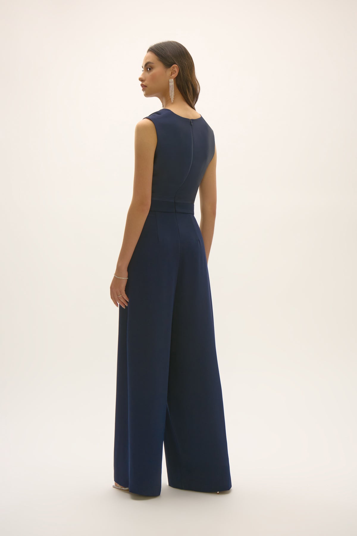 Satin and Crepe Wide Leg Jumpsuit 94
