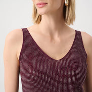 Metallic Knitted Camisole with Rhinestones 755