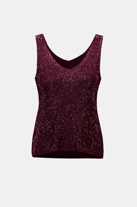 Metallic Knitted Camisole with Rhinestones 755