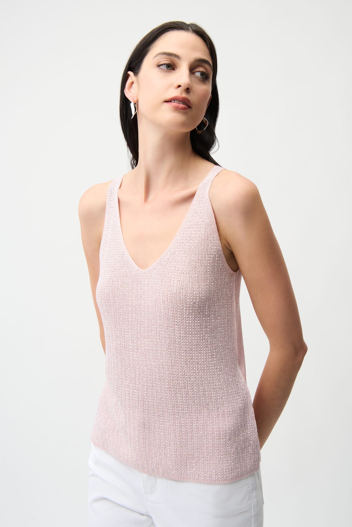 Metallic Knitted Camisole with Rhinestones 755