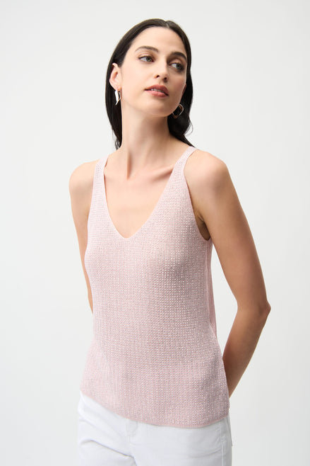 Metallic Knitted Camisole with Rhinestones 755