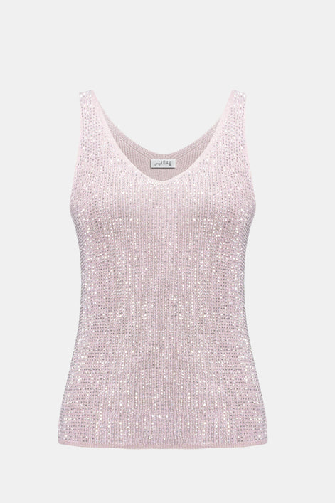 Metallic Knitted Camisole with Rhinestones 755