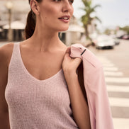 Metallic Knitted Camisole with Rhinestones 755