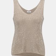 Metallic Knitted Camisole with Rhinestones 755