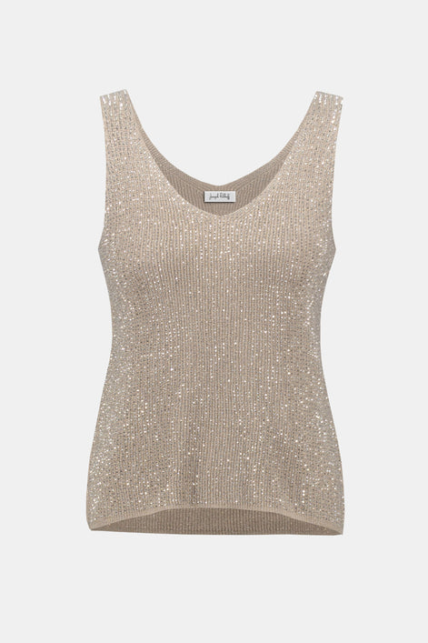 Metallic Knitted Camisole with Rhinestones 755
