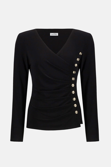 Silky Knit Fitted Wrap Top