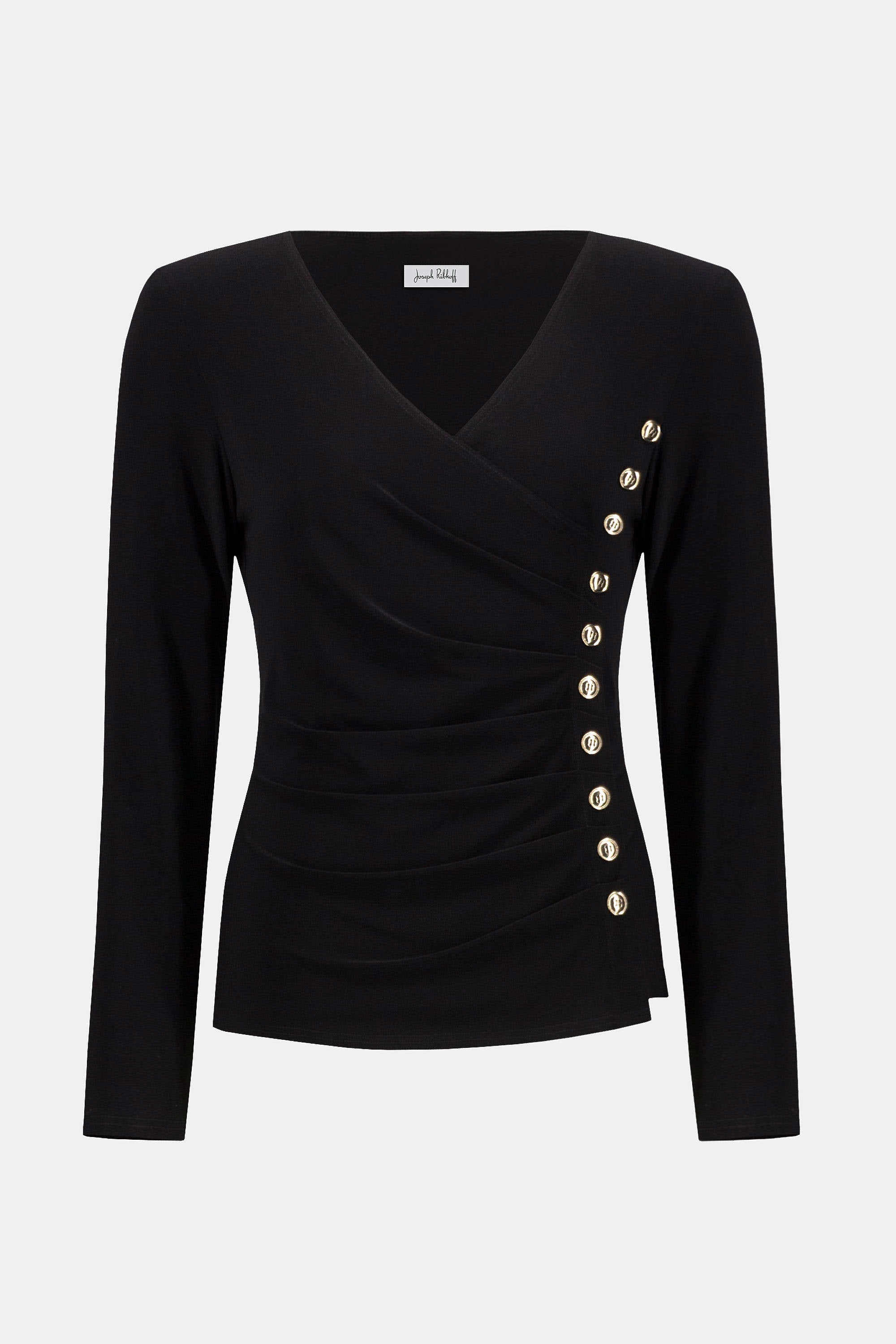 Silky Knit Fitted Wrap Top