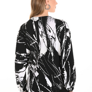 Abstract Black & White Knot Top 612