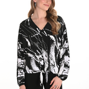 Abstract Black & White Knot Top 612