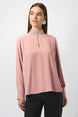 Soft Twill Top With Embellished Collar 664
