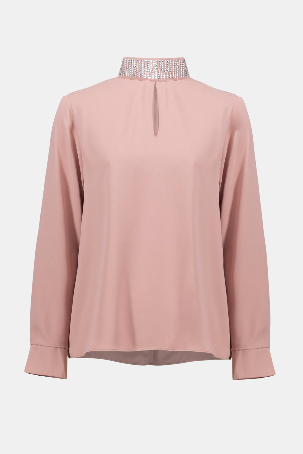 Soft Twill Top With Embellished Collar 664