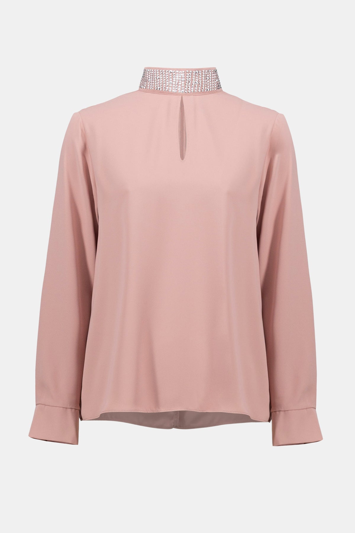 Soft Twill Top With Embellished Collar 664