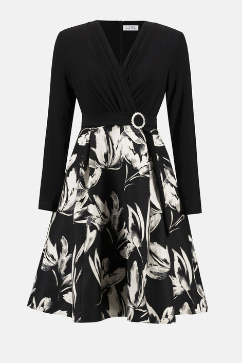 Long Sleeve Fit and Flare Dress