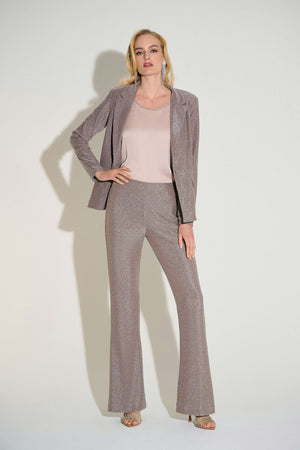 Shimmering Pull-on Pants with Flared Leg