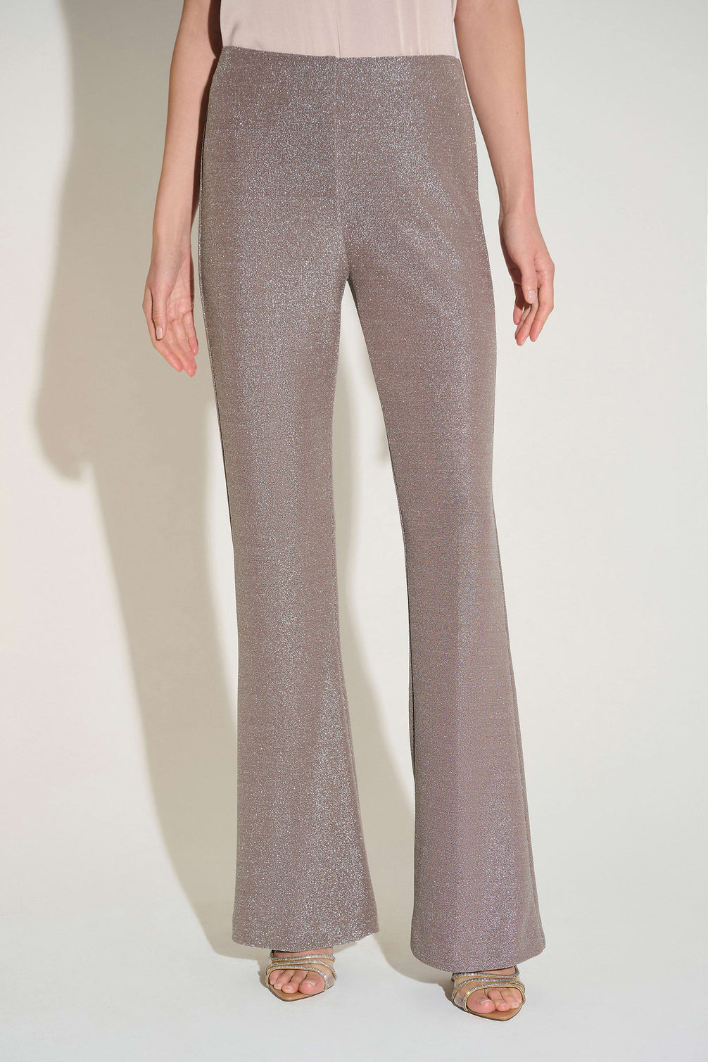 Shimmering Pull-on Pants with Flared Leg 624