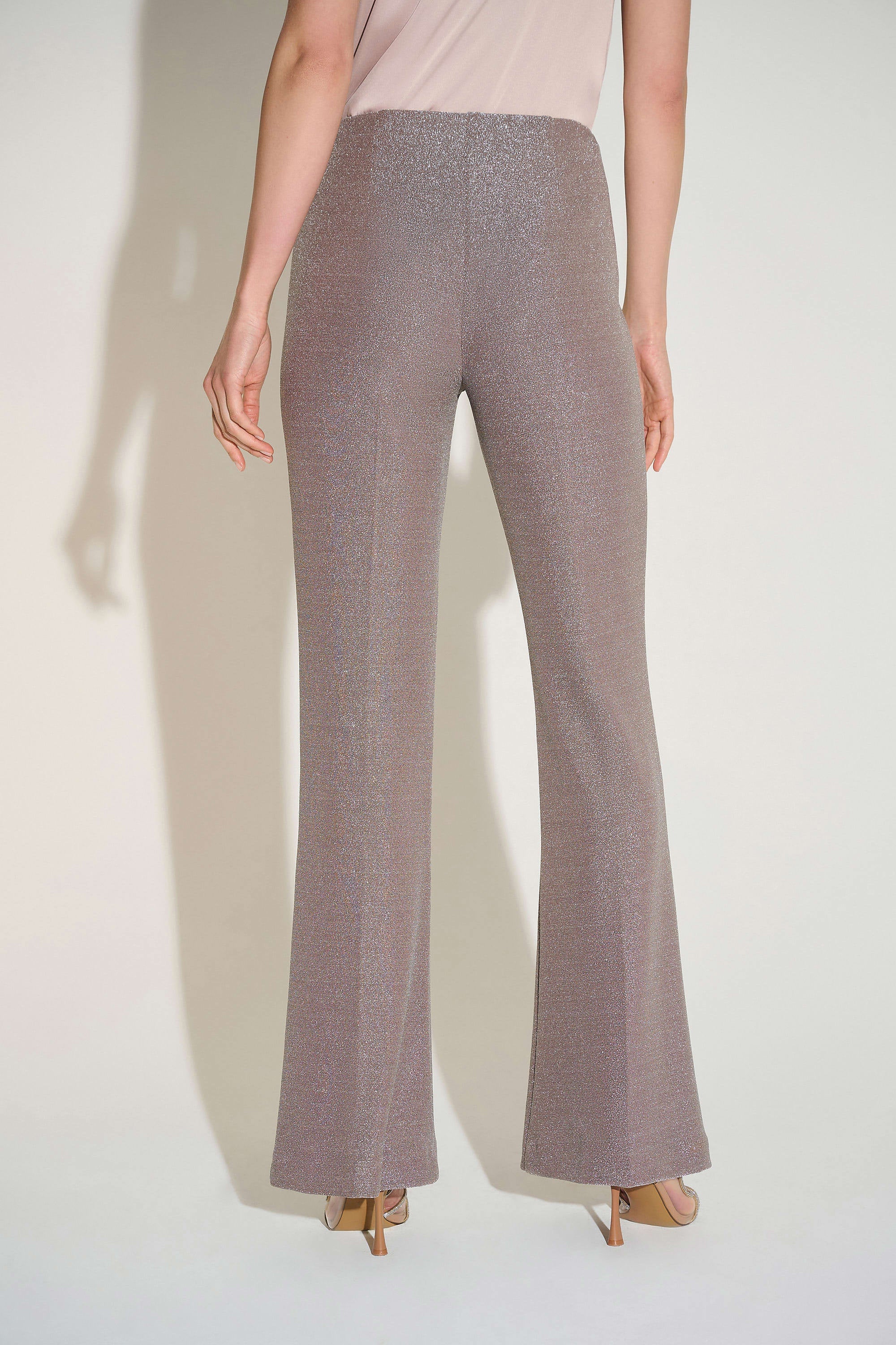 Shimmering Pull-on Pants with Flared Leg