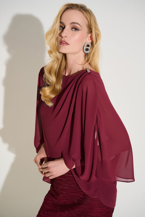 Sheath Maxi Dress with Flutter Sleeves