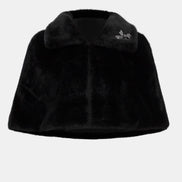 Faux Fur Cape with Embellished Brooch 816