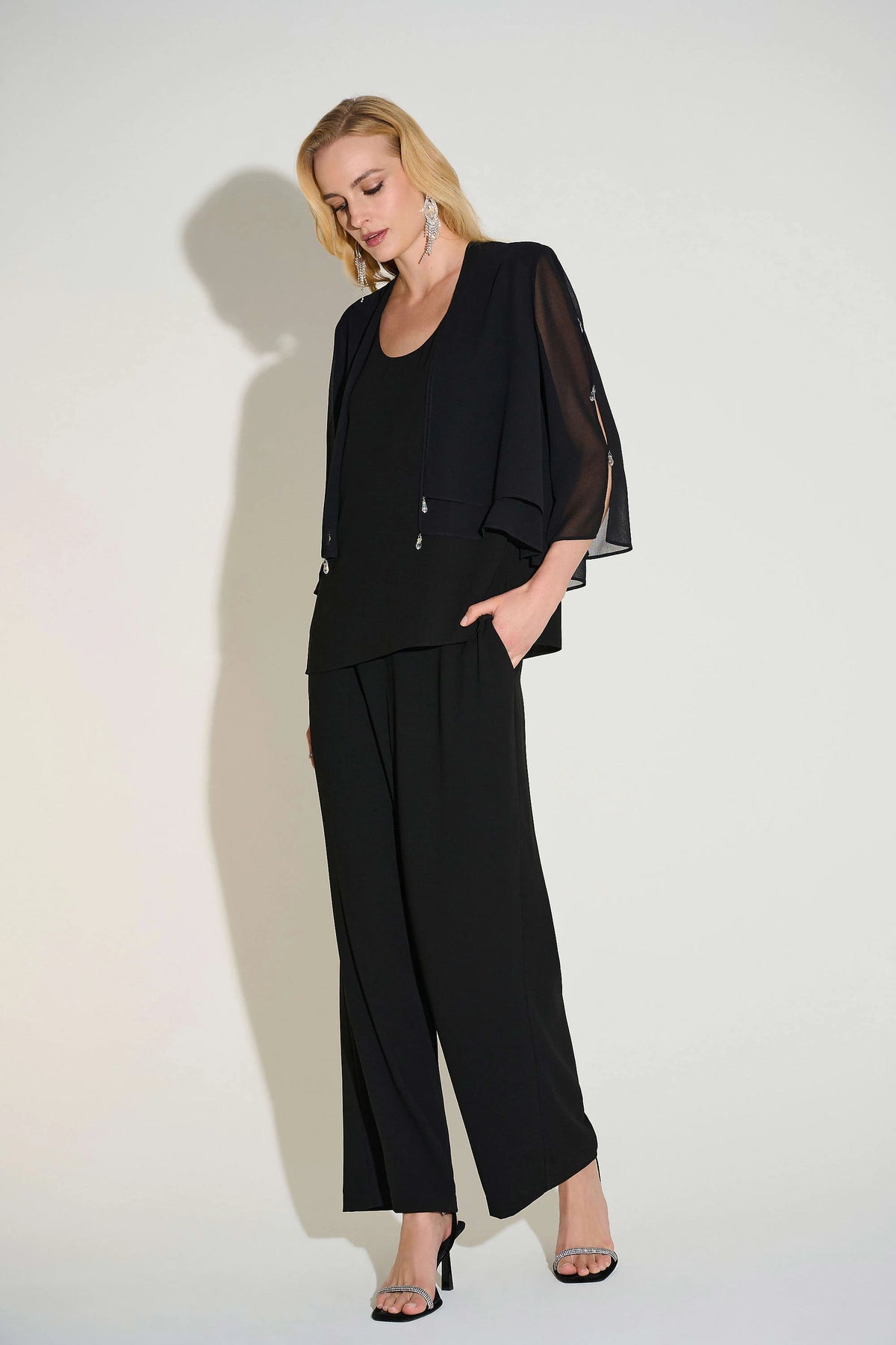Layered Chiffon 2 piece set with Rhinestone Detail 732