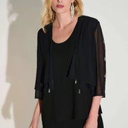 Layered Chiffon 2 piece set with Rhinestone Detail 732