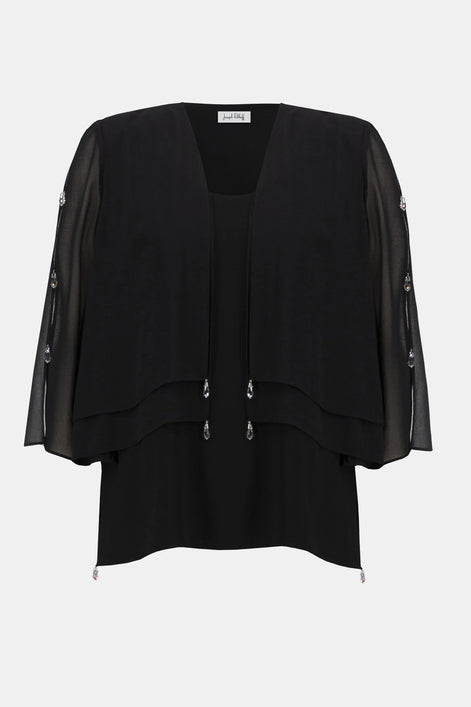 Layered Chiffon 2 piece set with Rhinestone Detail