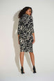 V Neck Foiled Sheath Dress 1616