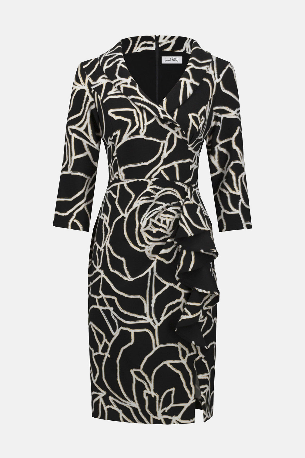 V Neck Foiled Sheath Dress 1616