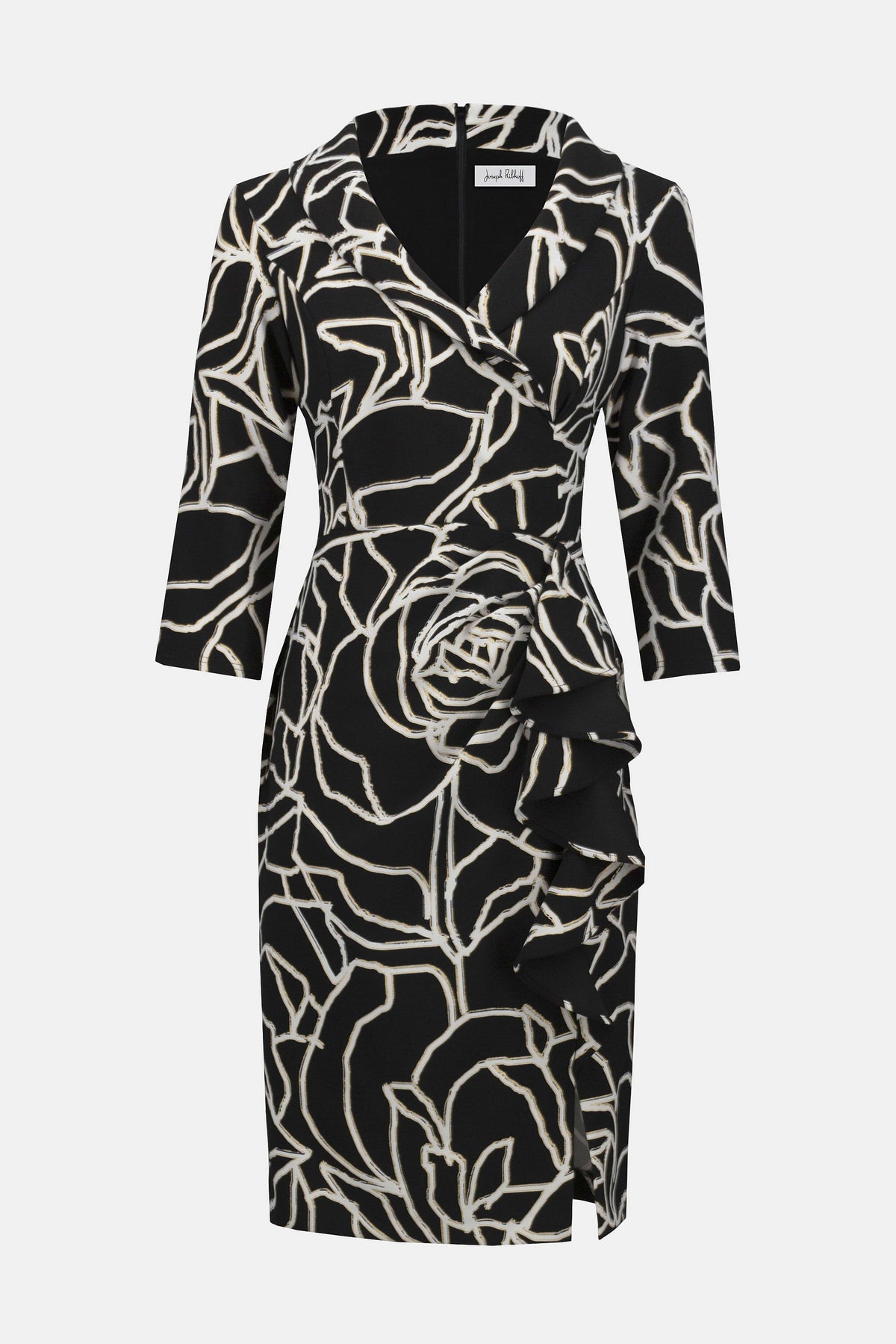 V Neck Foiled Sheath Dress 1616
