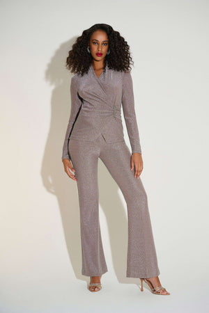 Shimmer Wrap Top with Long Sleeves